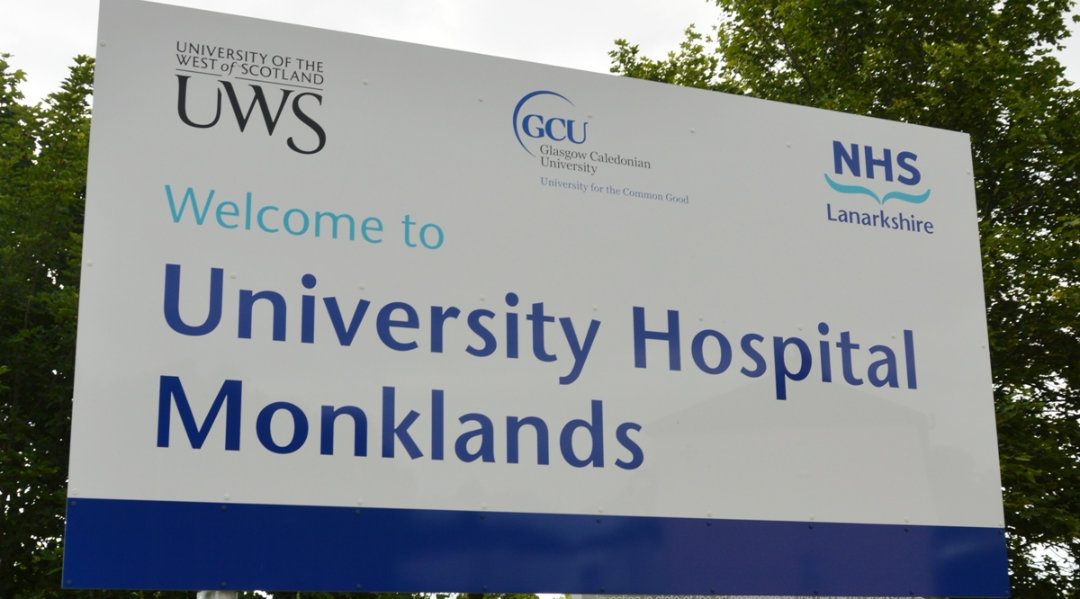sign for university hospital monklands