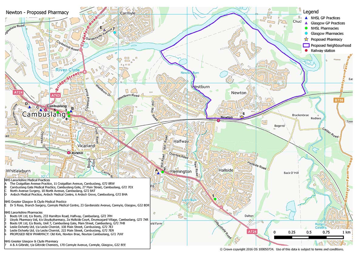 map of Newton proposed pharmacy location