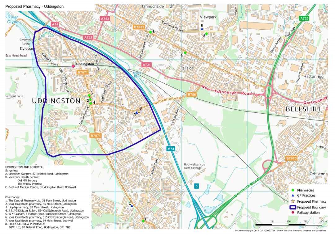 Uddingston district map