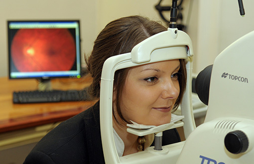 Women getting a Diabetic Retinal Screening