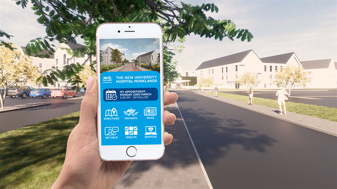 smart phone displaying an app