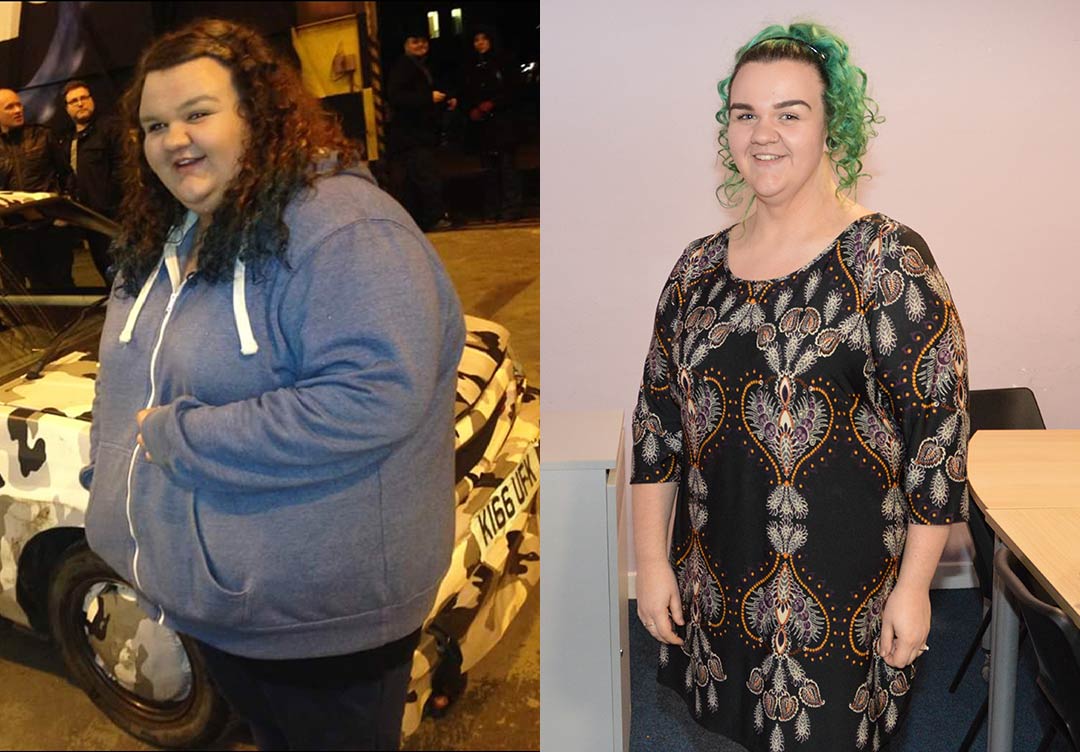 Before and after weightloss of Fiona West