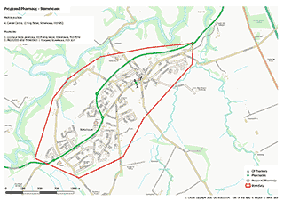 map showing proposed pharmacy location in Stonehouse
