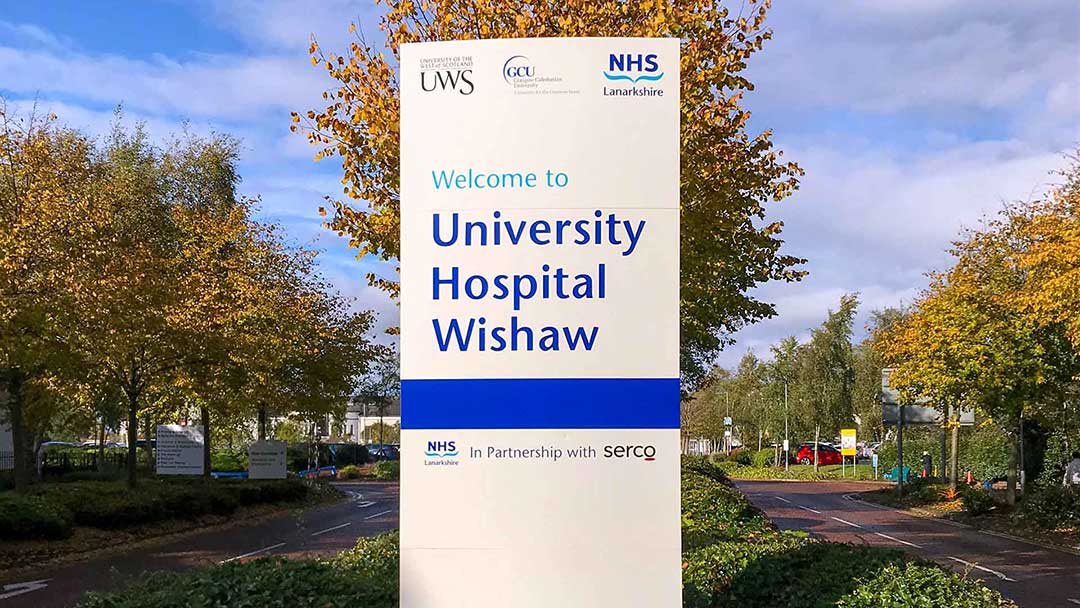 University Hospital Wishaw sign