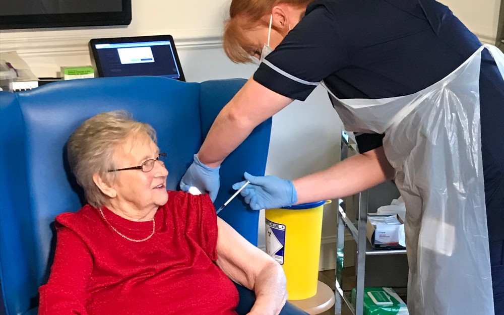 90 year old former carer is Scotland’s first care home resident vaccinated against COVID-19