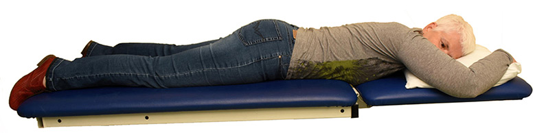 Some people find lying on their tummy can help their breathlessness. Only try this if you are normally comfortable lying in this position and can move from lying on your back to lying on your tummy easily.