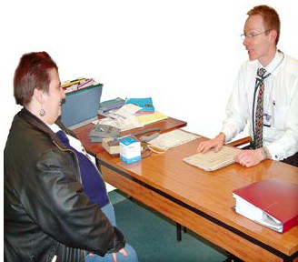 a doctor talking to a patient