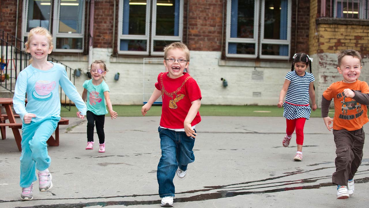 Children running