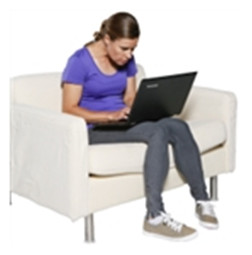 person sitting slouched on a chair