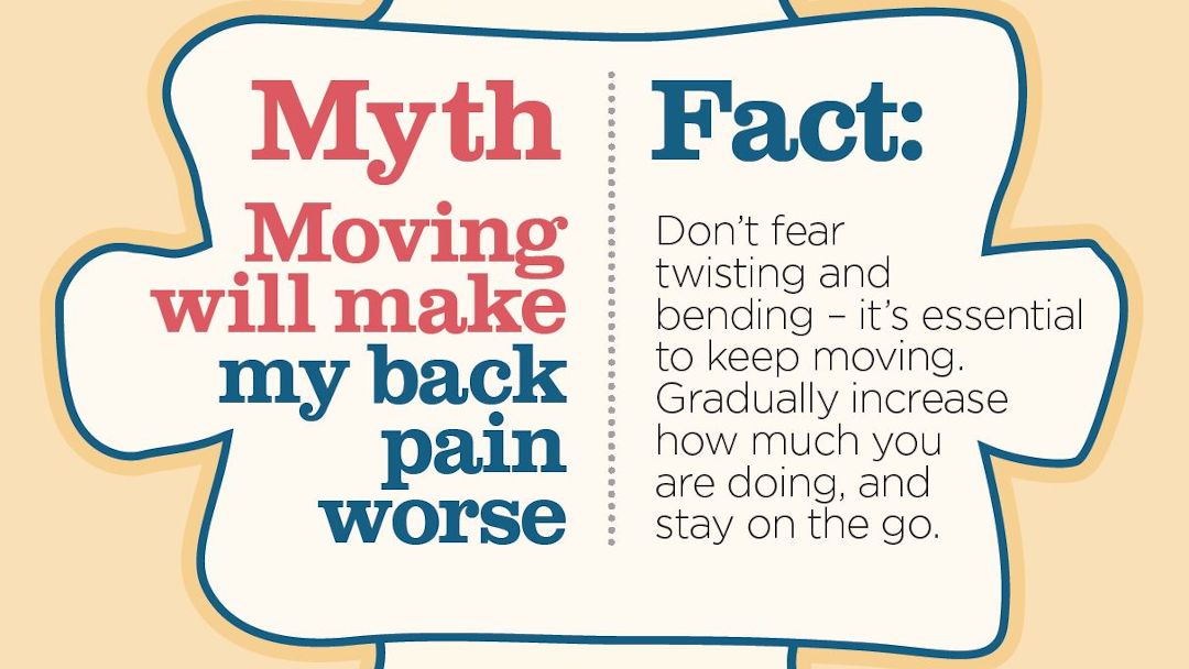 Myth: Moving will make my back pain worse.