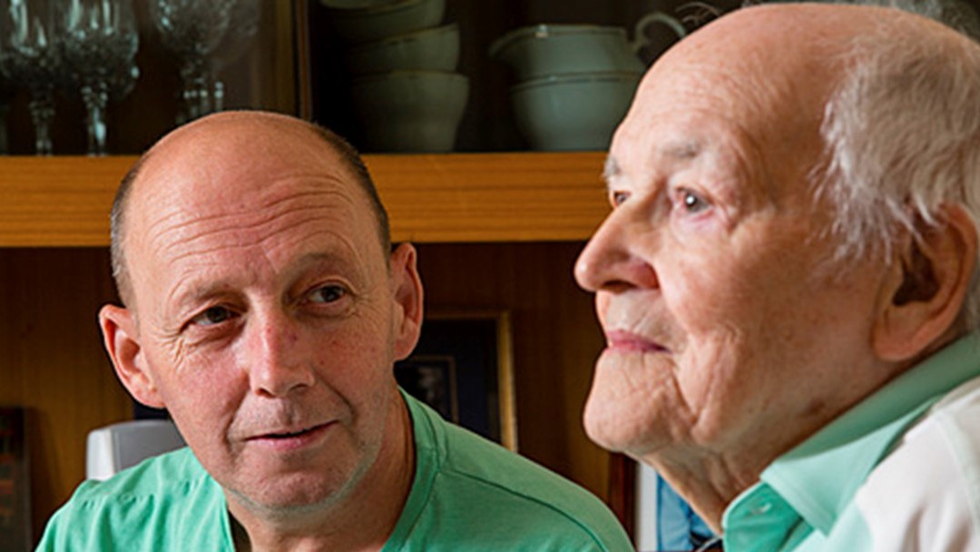 Family member visiting care home