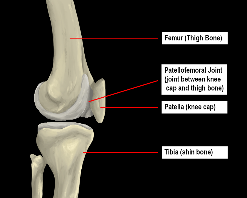 Side view of right knee