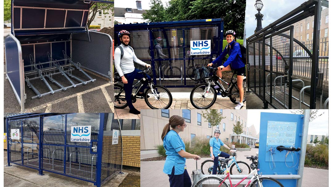 Photos of bike parking at NHSL sites