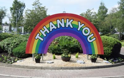 Rainbow at University Hospital Wishaw provides colourful symbol of gratitude