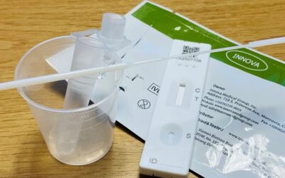 Staff LFD testing with new Orient Gene test kits