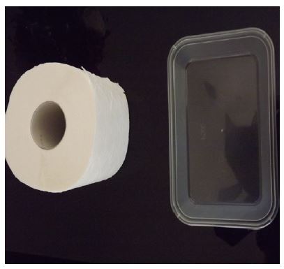 loo roll and a plastic box