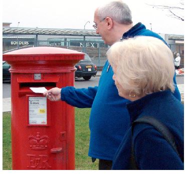 person posting a letter