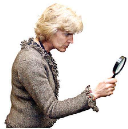 a person holding a magnifying glass