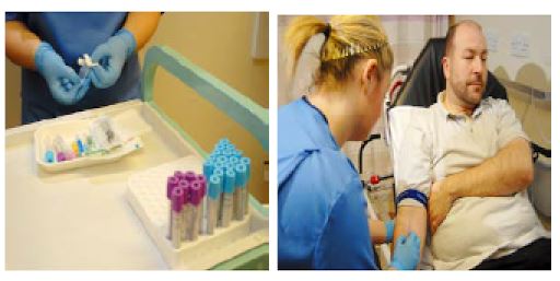 nurse taking a blood sample