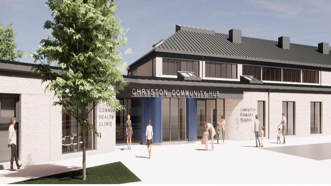 Mock-up of exterior of Chryston health clinic