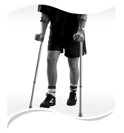 crutches A person using crutches