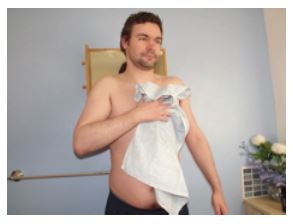 person using a towel