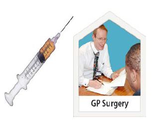 a jag and a GP surgery