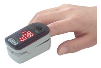 pulse being taken through a device on a finger