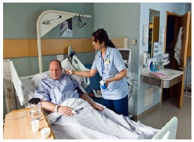 patient in a hospital bed