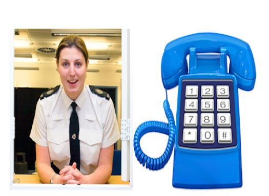 a police officer and a telephone