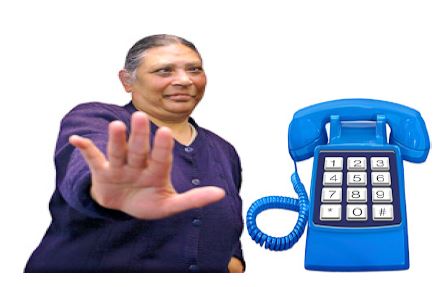 a person indicating no next to a phone