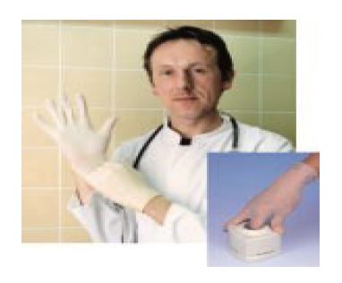 doctor with rubber gloves
