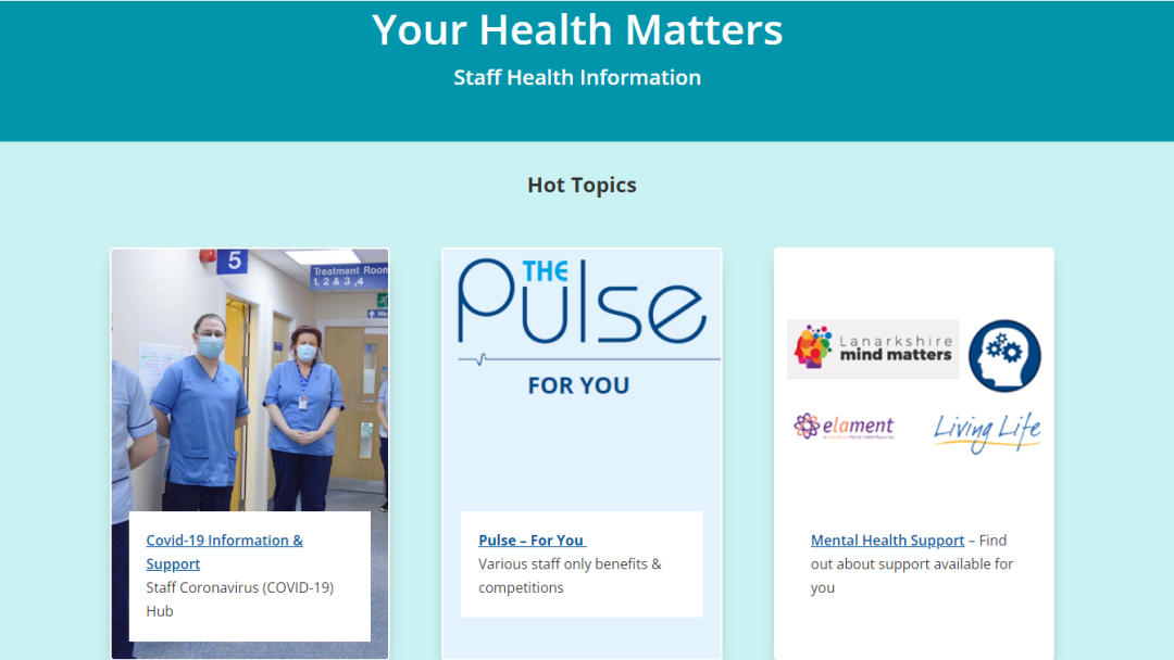 Your Health Matters – NHS Lanarkshire staff support hub