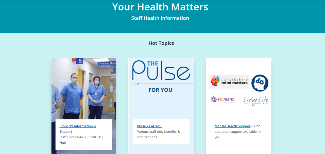 Your health matters web page