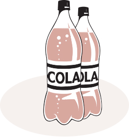 Illustration of bottles of cola.