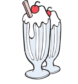 Illustration of ice cream sundaes.