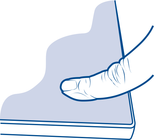 Illustration of a finger rested on a table.