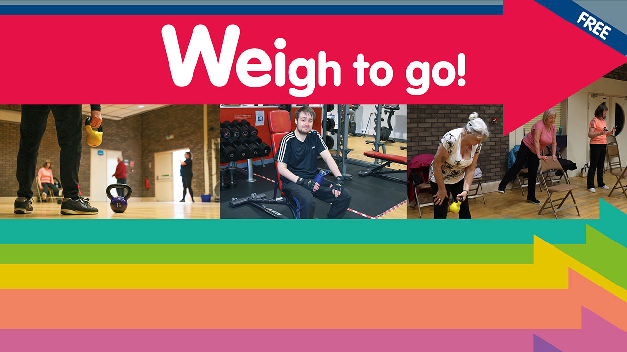 Weigh to go logo and image of people in the class
