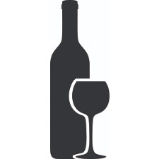 Illustration of a bottle of wine and a wine glass