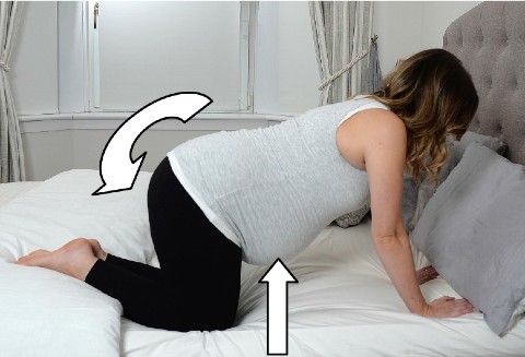 Diagram of how to exericse on all fours when pregnant