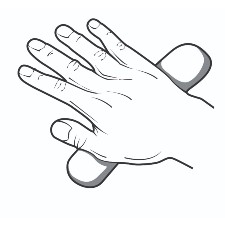 Illustration of rolling putty as a hand and finger exercise