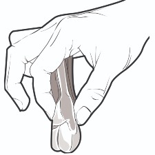 Illustration of pinchingputty as a hand and finger exercise