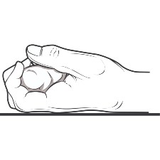 Illustration of hand lying flat and squeezing putty as an exercise