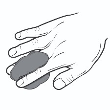 Illustraion of squeezing putty between the fingers