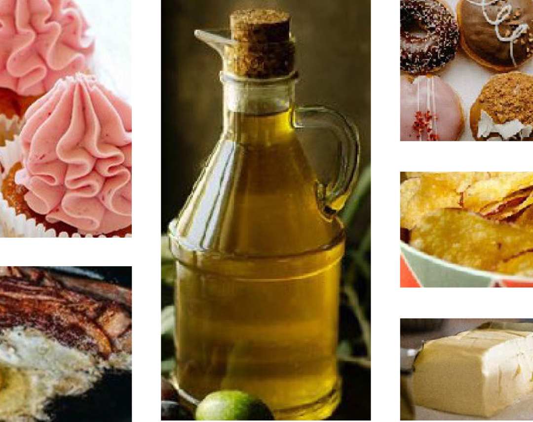 Fats: Oil, cake, bacon, crisps
