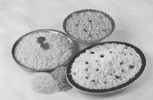 Three bowls of rice