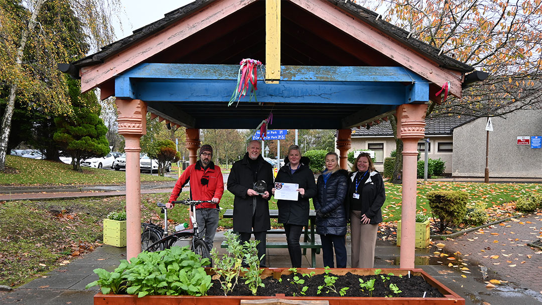 Various NHS Staff with their Assure award outside Kirklands hospital