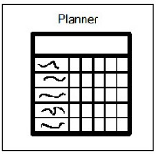Diagram of a diary planner