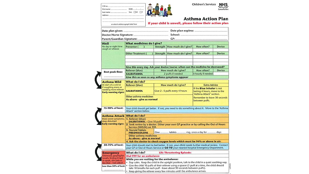 example asthma plan