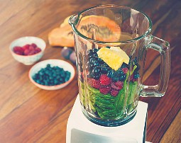 Fruit in a blender